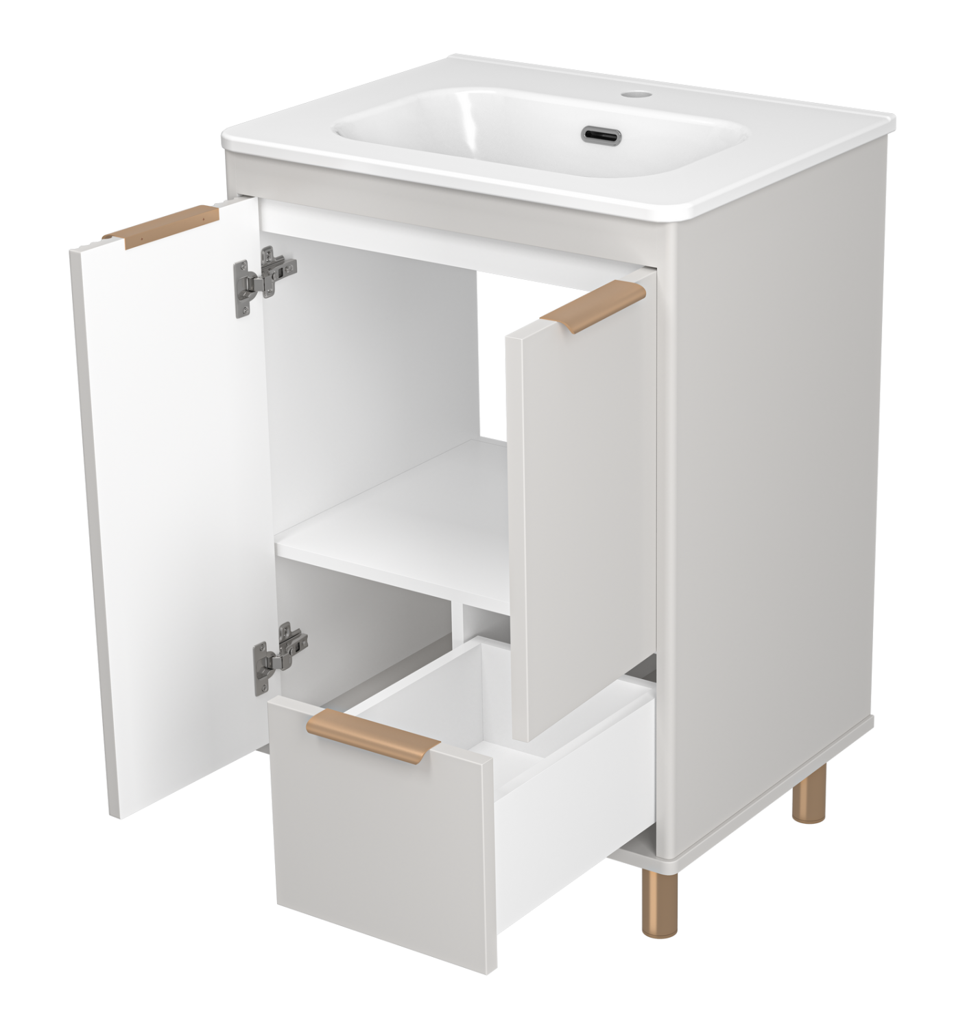 Тумба с раковиной Brevita Risacca Crema 60 напольная, серый