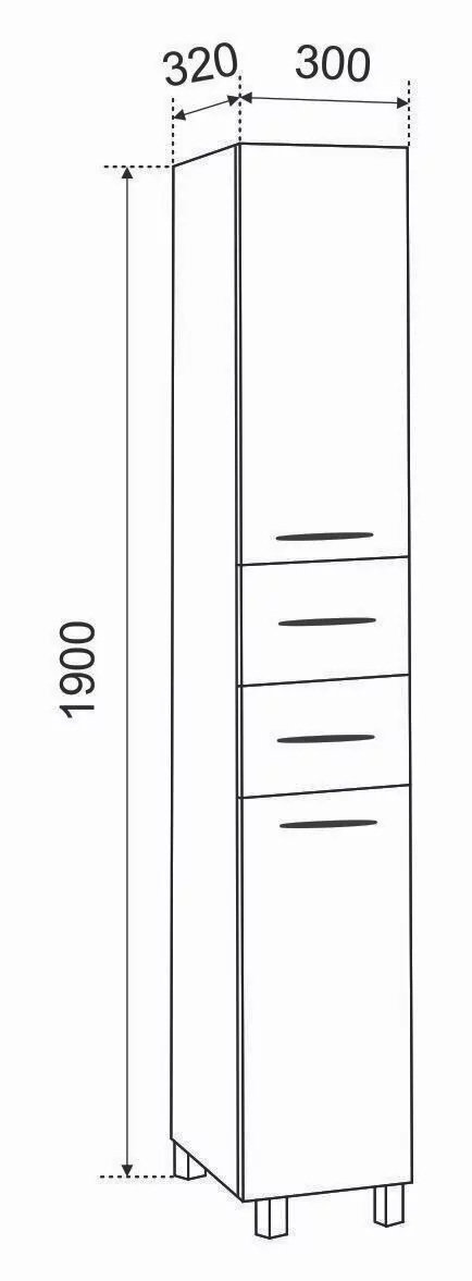 Пенал Emmy Рокард 30 L/R напольный, с корзиной, белый