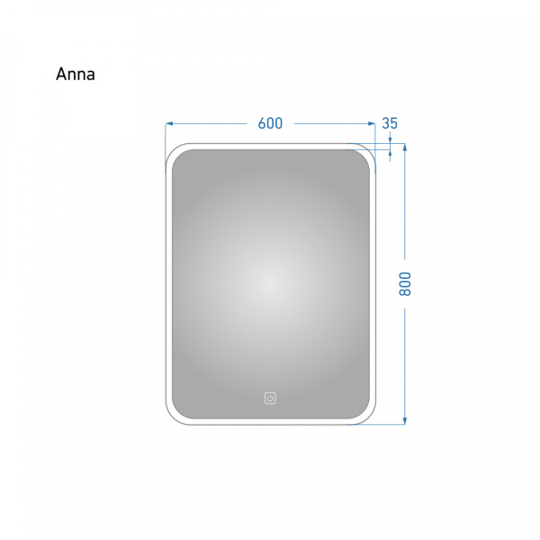 Зеркало Alavann Anna 60 свет, сенсор, антизапотевание, белый
