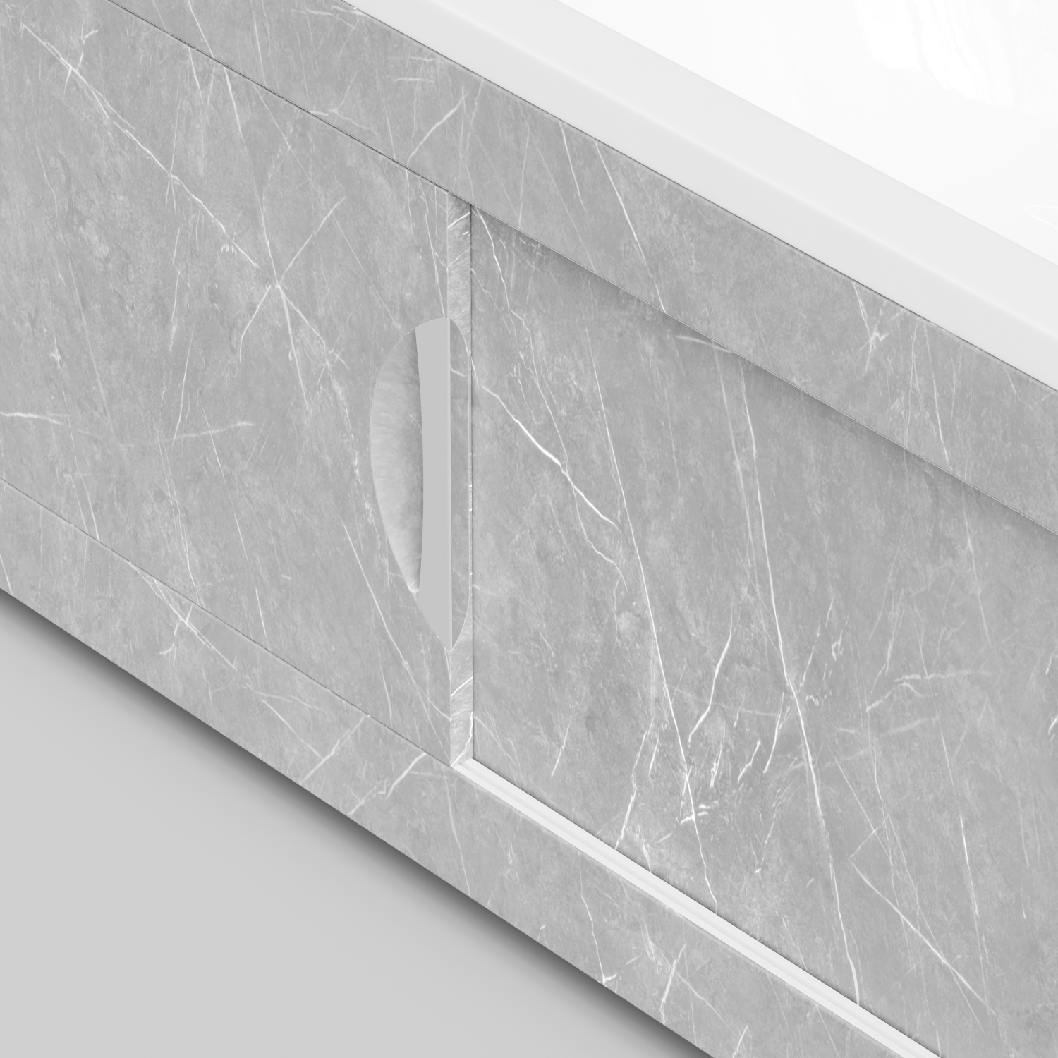 Экран под ванну Vod-ok Топ 170 раздвижной Мрамор Белый софт тач