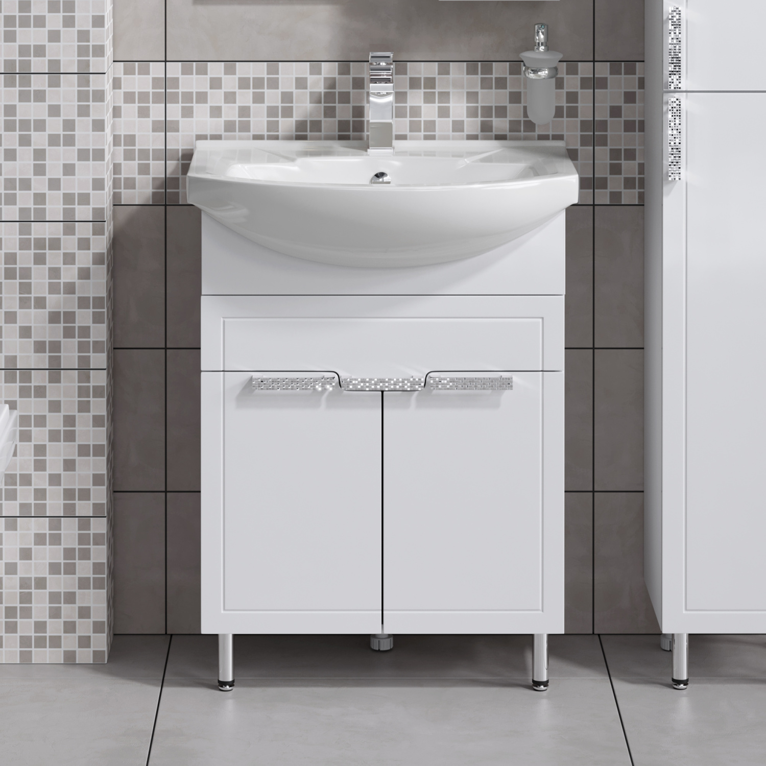 Мебель для ванной Alavann Vittoria 65-02 комплект, напольный, белый