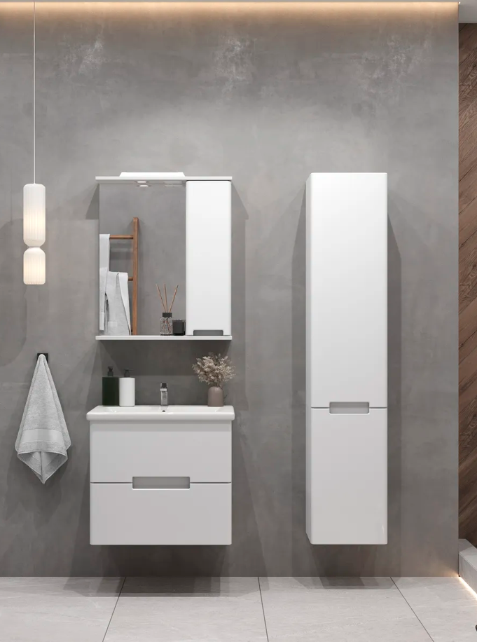 Тумба подвесная SanStar Ориана 50 с раковиной Moduo 50 белая