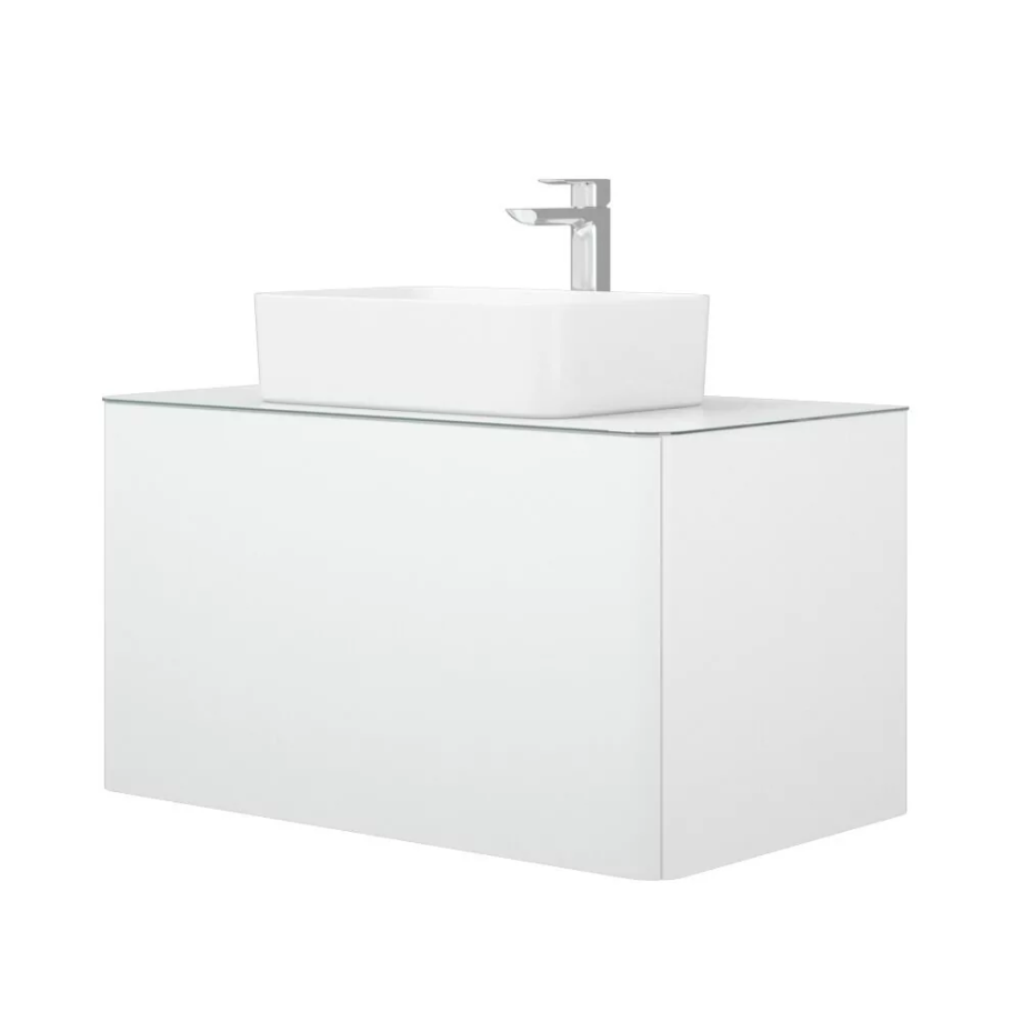 Тумба Corozo Рино 90 Z2 с раковиной Олимпия 56, подвесная, белая