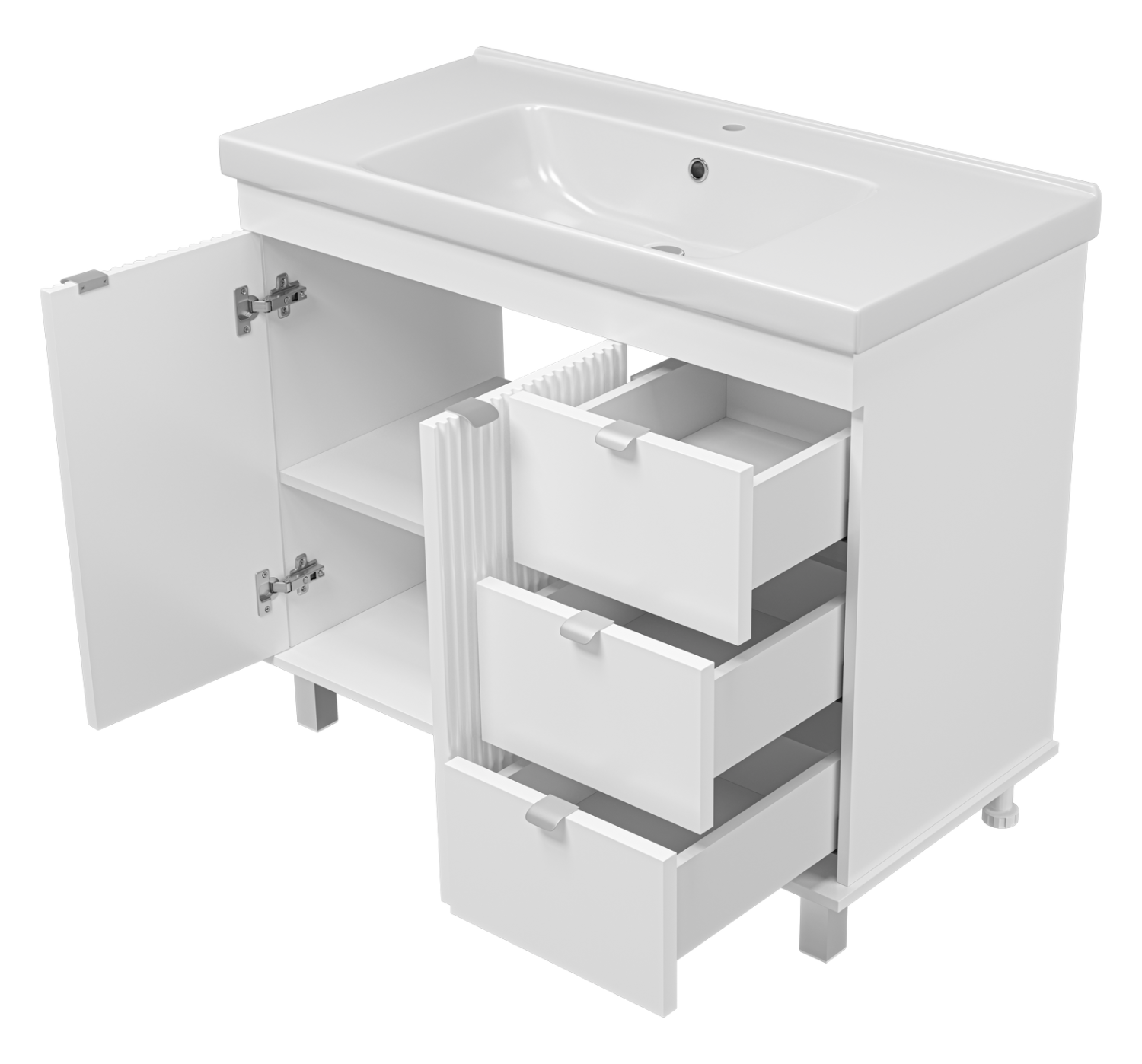 Тумба с раковиной Misty Аврора 100 белый