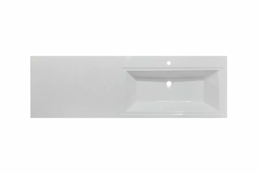 Тумба напольная Style Line Даллас 150 люкс plus ПВХ с раковиной Даллас 150 под стиральную машину, 2 ящика, правая, белая