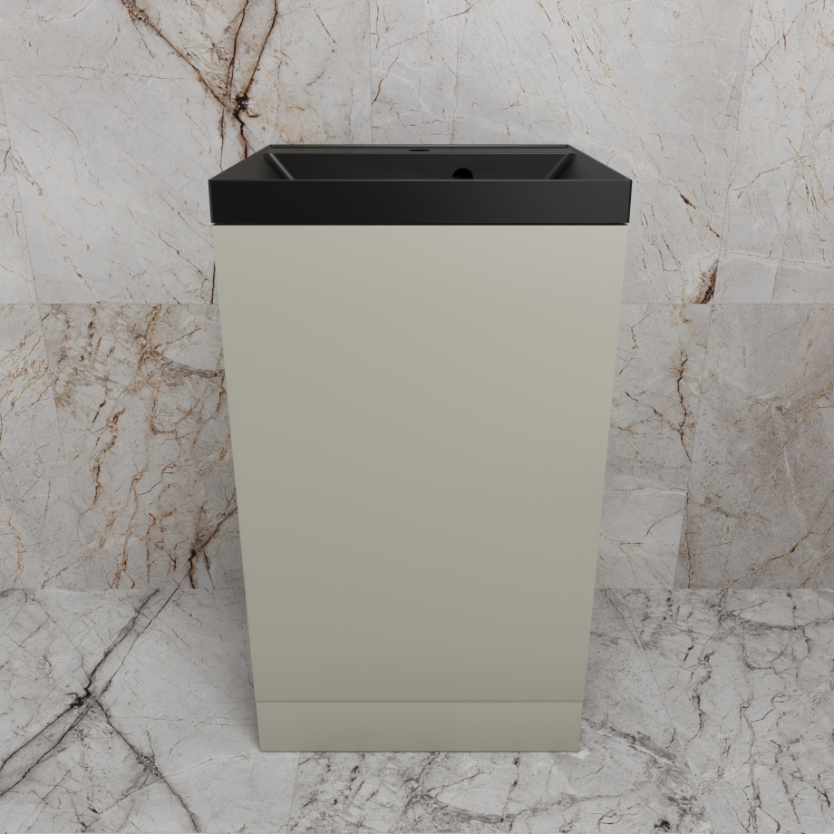 Тумба напольная Style Line "МОНО 50" с раковиной ASTI 50 антрацит, (1 дверь), санд серая галька