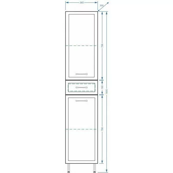 Пенал Stella Polar Концепт 36 напольный, белый