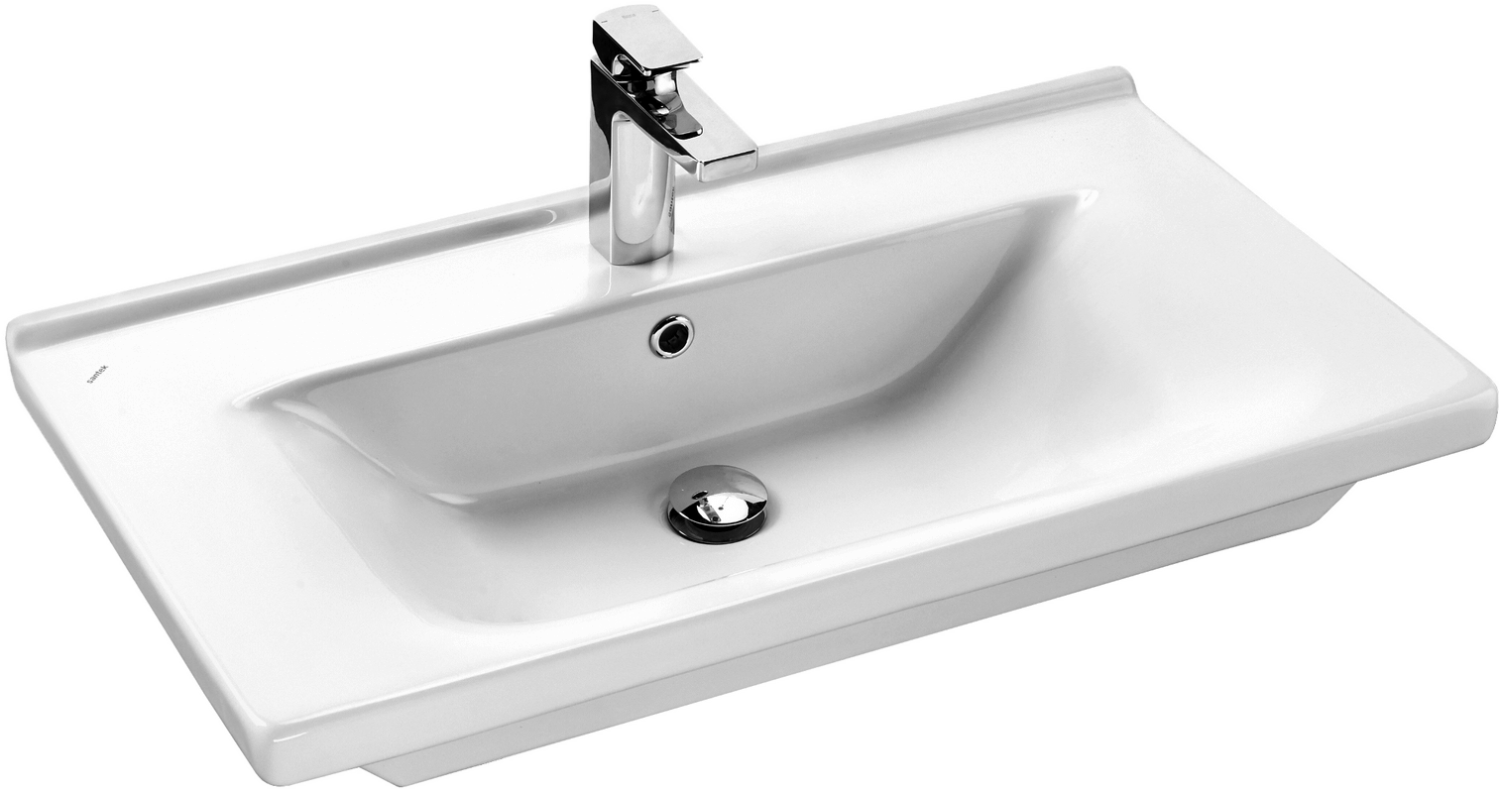 Тумба раковиной EQUIL Lago 80 напольная, 2 двери, белый/дуб сонома