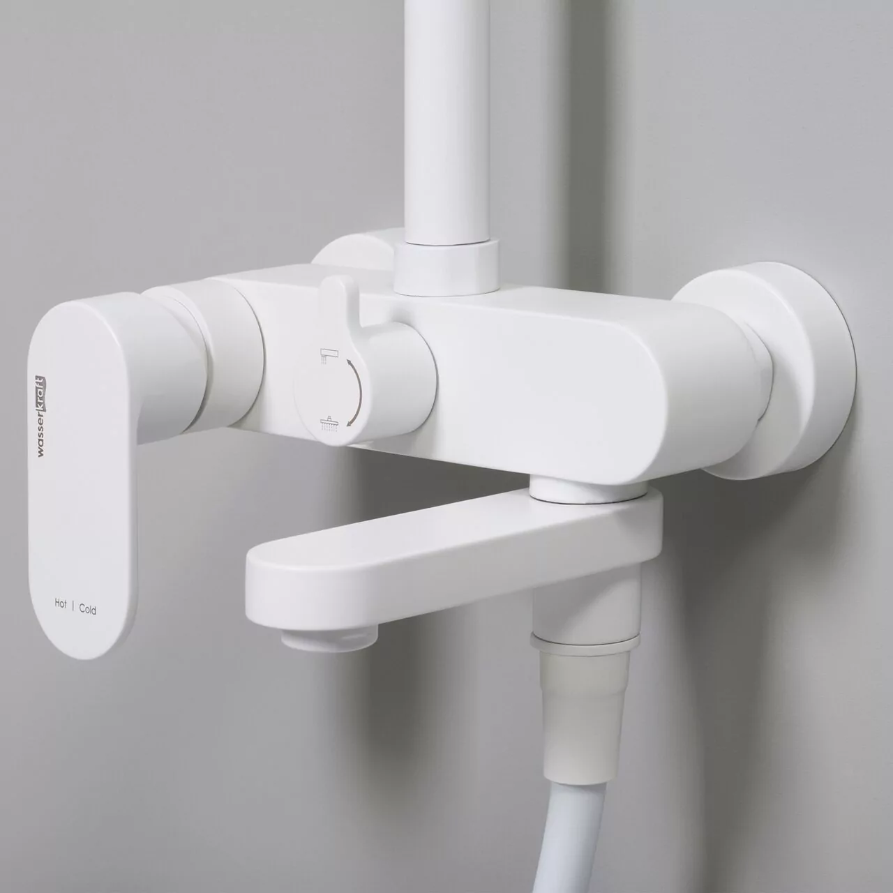 Душевая стойка WasserKraft A185.254.155.WM белый Soft-touch