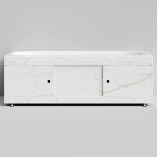 Экран под ванну Vod-ok Купе 170 раздвижной Мрамор Белый натур милк