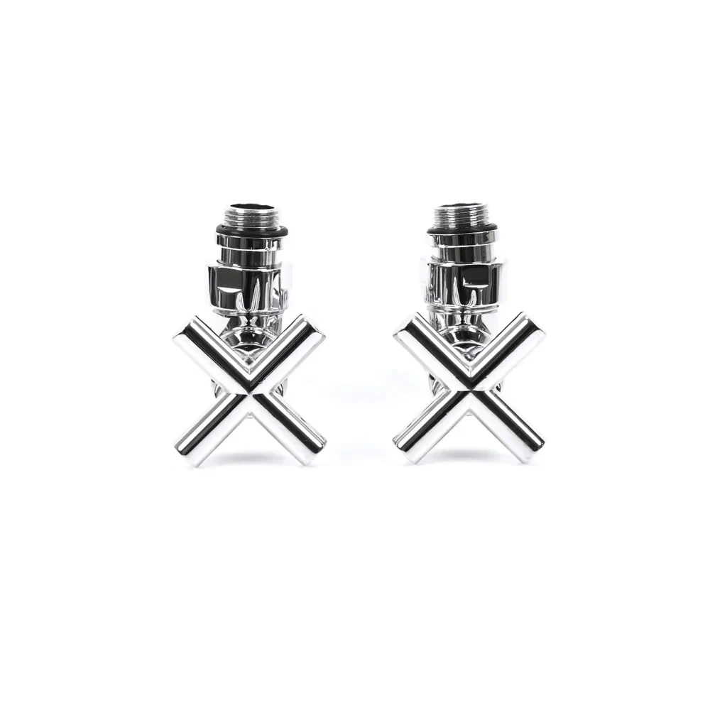 Кран для полотенцесушителя / вентиль угловой Energy, 1/2'' - 3/4'', цвет хром, ручка крест - 2 шт.