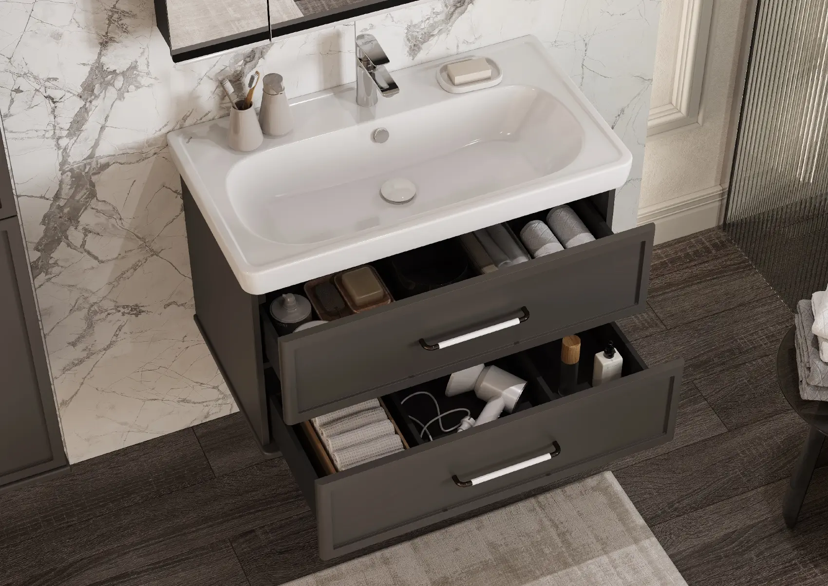 Тумба Aquaton Нео-Классика с раковиной Нео-Классика 65 подвесная, мускат