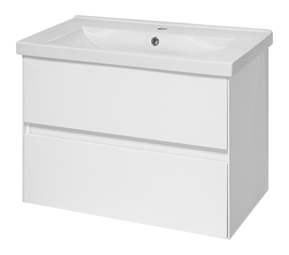 Тумба с раковиной Misty Твист 80 подвесная (белая)