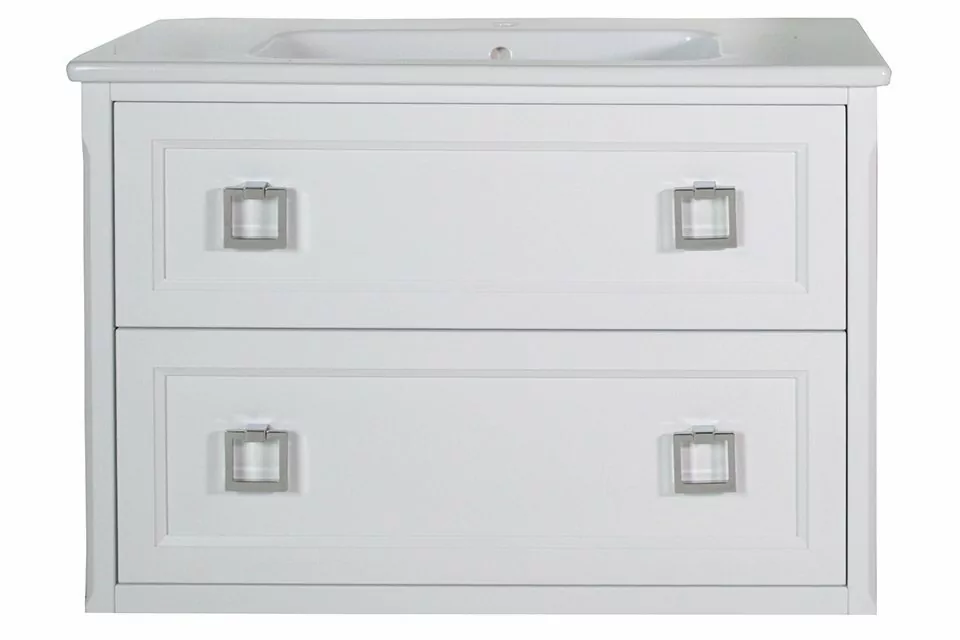 Мебель для ванной ASB Woodline Рома 100 П комплект, подвесной, белый