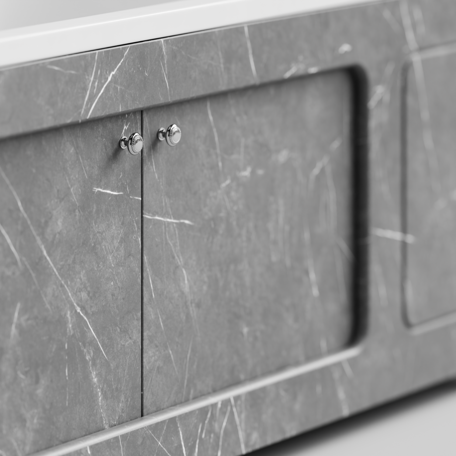 Экран под ванну Vod-ok Лидер 170 раздвижной Мрамор Серый софт тач