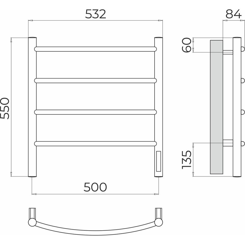 Полотенцесушитель электрический Terminus Классик П4 50х55