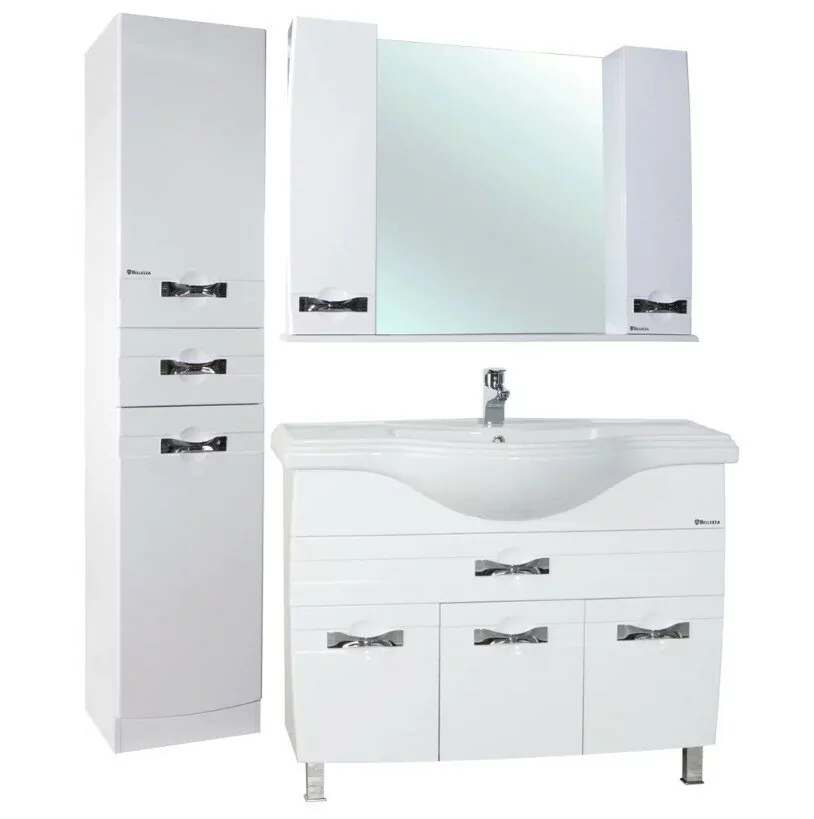 Зеркало с шкафчиком Bellezza Абрис 105 белый