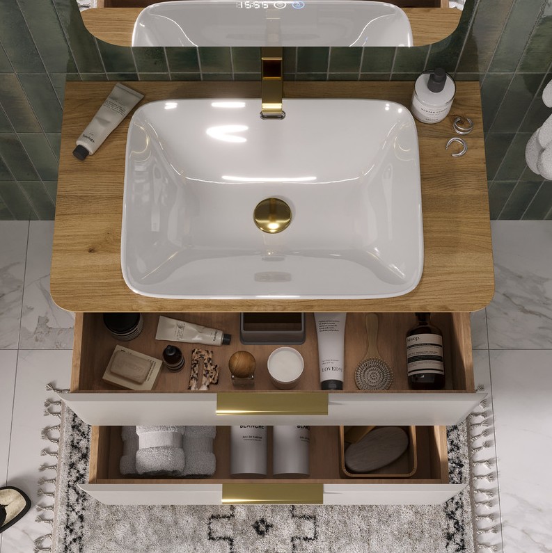 Тумба подвесная EQUIL Desert 80 со столешницей, амарок