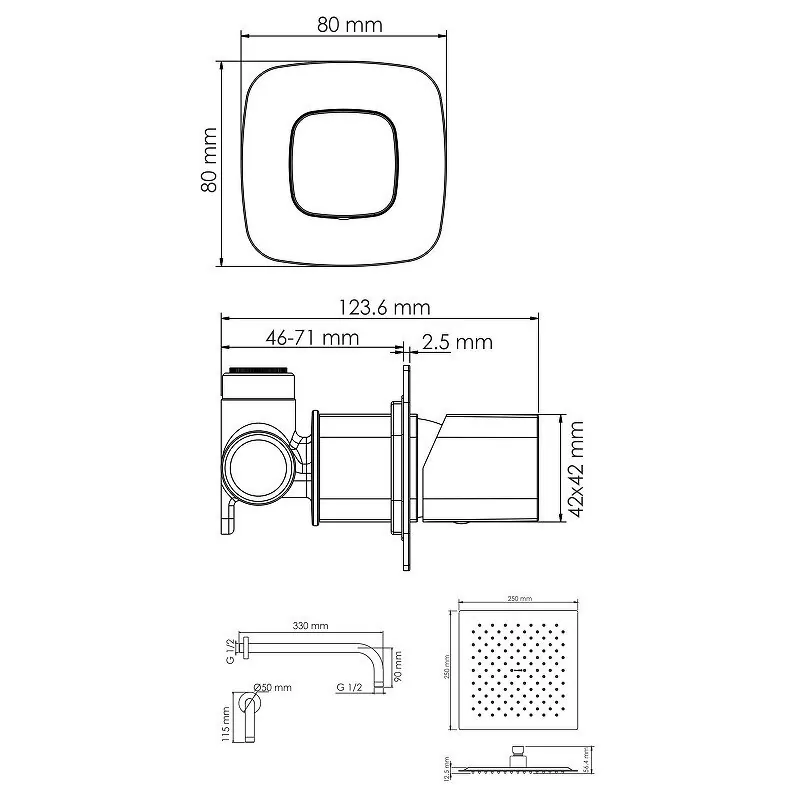 Душевой комплект WasserKraft Saale A9551.146.254 Soft-touch