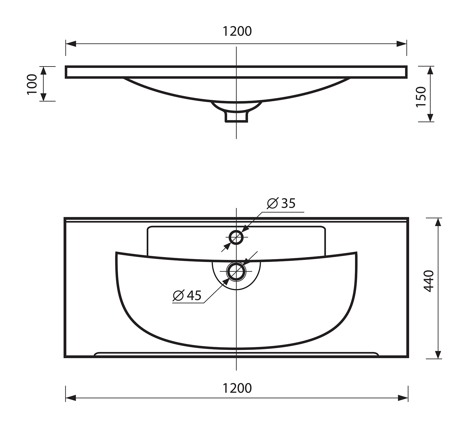 Тумба с раковиной Misty Дуэт 120 белый