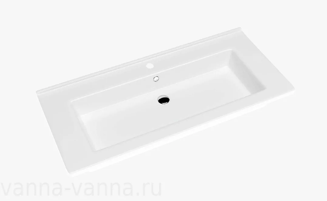 Тумба Emmy Джерси с раковиной Оскар 105 напольная, 2 ящика, 2 двери, белая