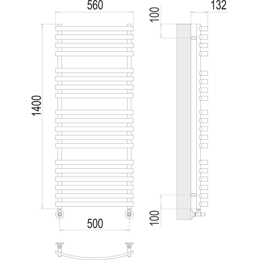 Полотенцесушитель водяной Terminus Капри П19 50х140