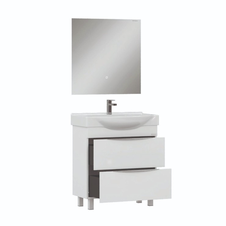 Тумба Onika Навиа 80 с раковиной Беверли 80 напольная, белая