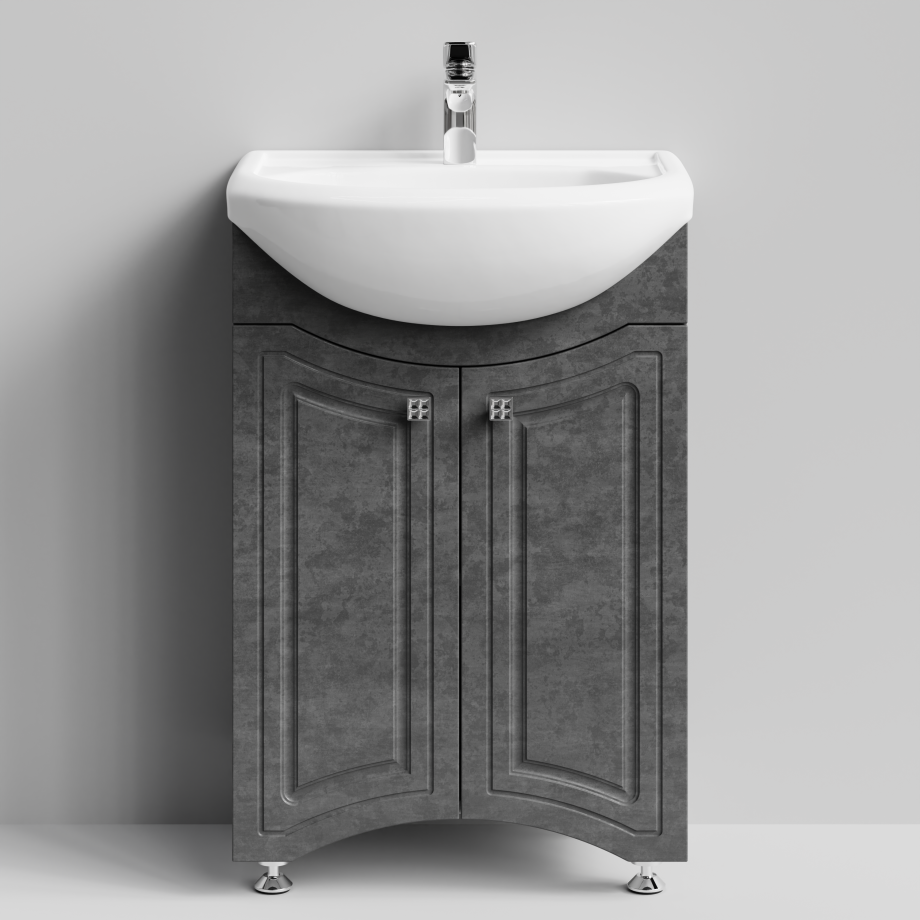 Тумба с раковиной Адам 55 напольная, Серый камень