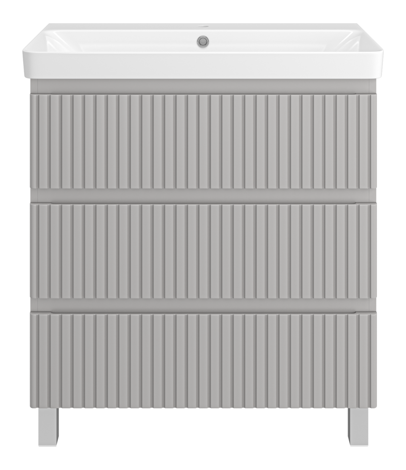 Тумба с раковиной Brevita Victory 80 напольная, серый шелк