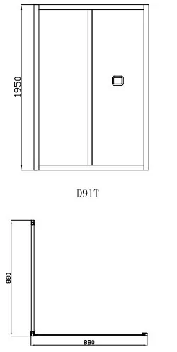 Душевая дверь Ceruttispa BELLA D91T в нишу, складная, прозрачное стекло, хром
