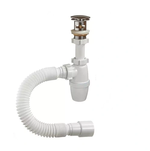Сифон для раковины Orio А-3203 с гофрой, с переливом, клик-клак от магазина Vanna-Vanna.ru!