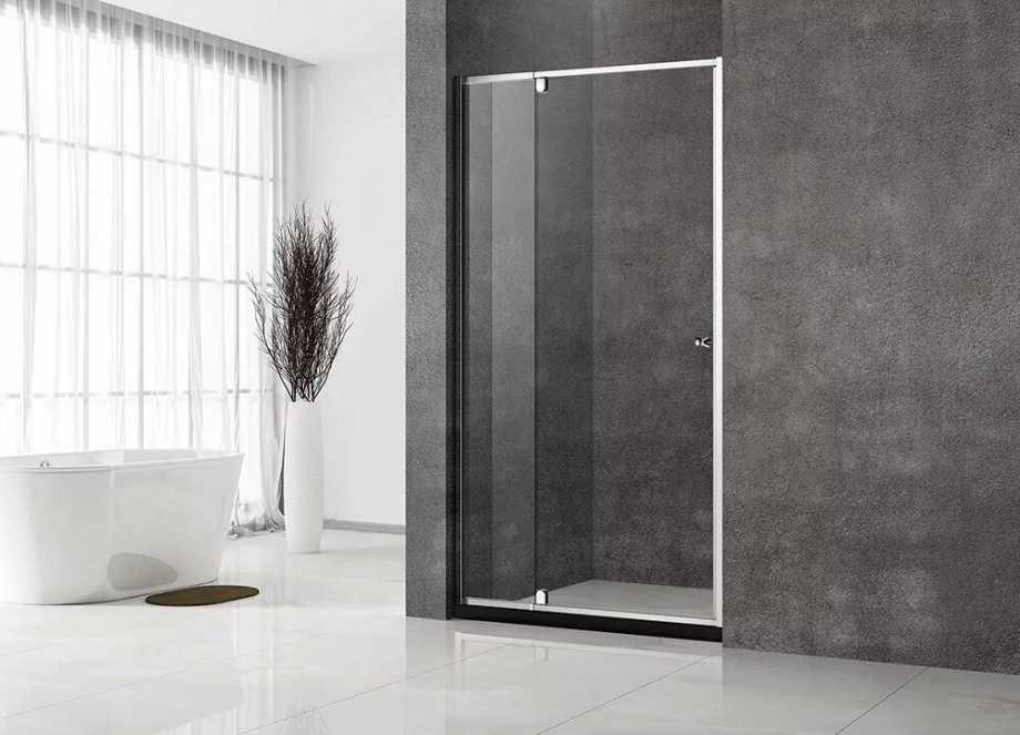 Душевая дверь Veconi VN32-90-01-C5 в нишу, распашная, прозрачное стекло, хром