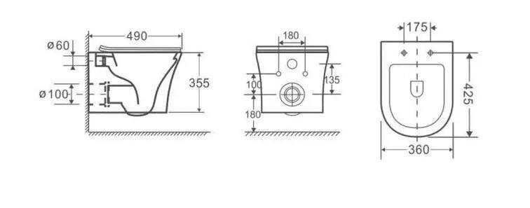 Унитаз Ceruttispa Adige Aria CT7837 подвесной, белый
