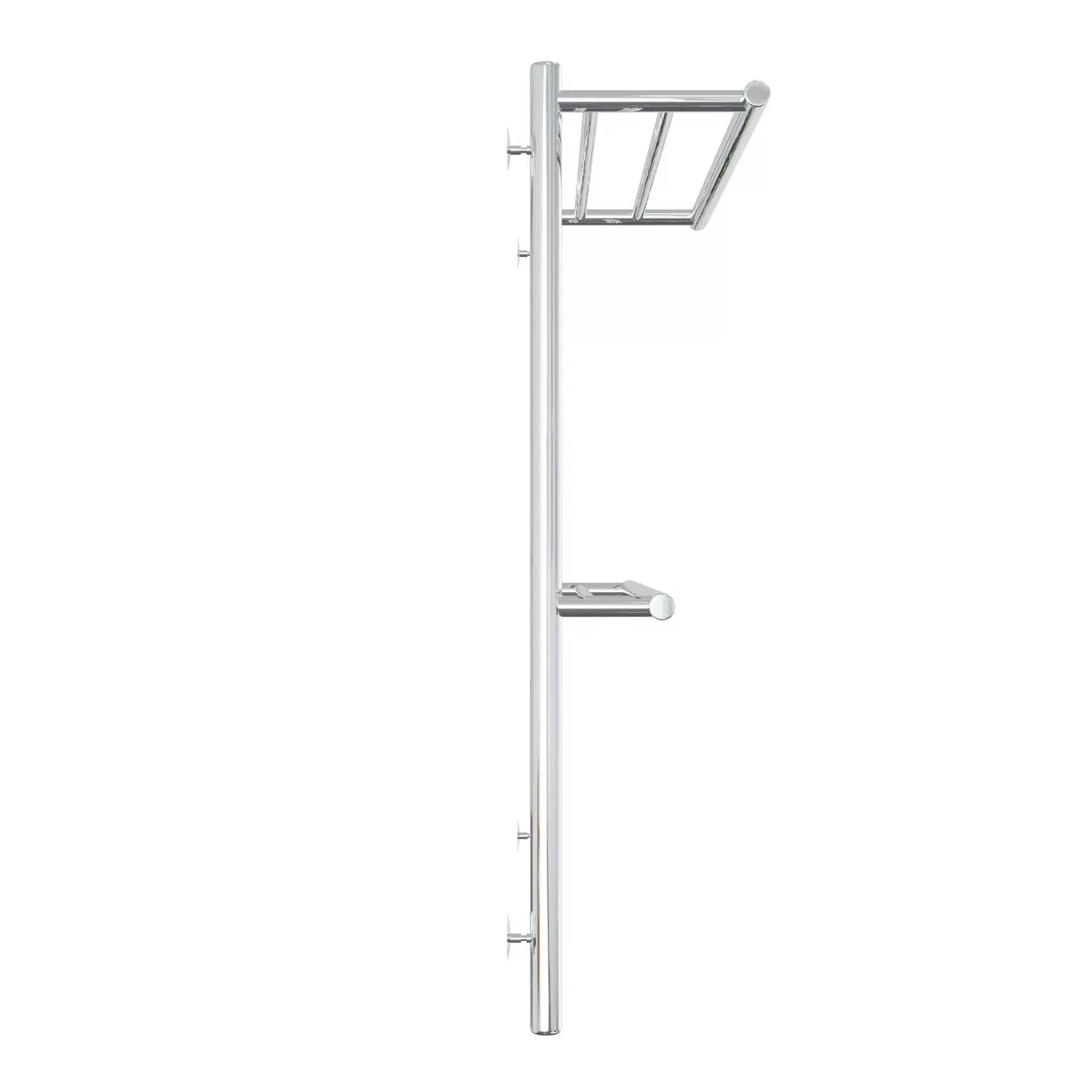 Полотенцесушитель водяной Laris Лавина П9 500х800 R МЦ 500-1, боковой, с полкой, хром