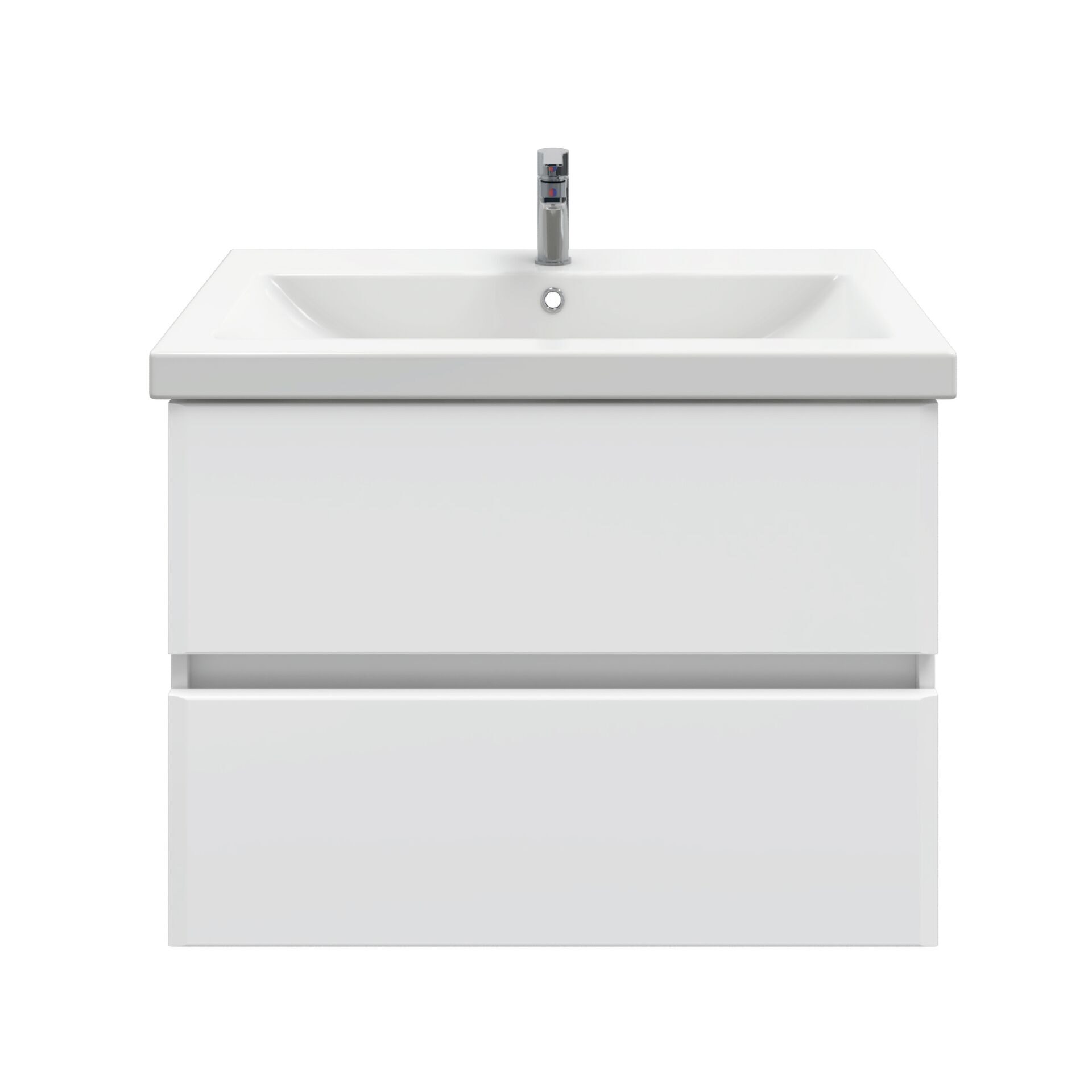 Тумба подвесная SanStar Велья 70 с раковиной Como 70 (комплект), белая