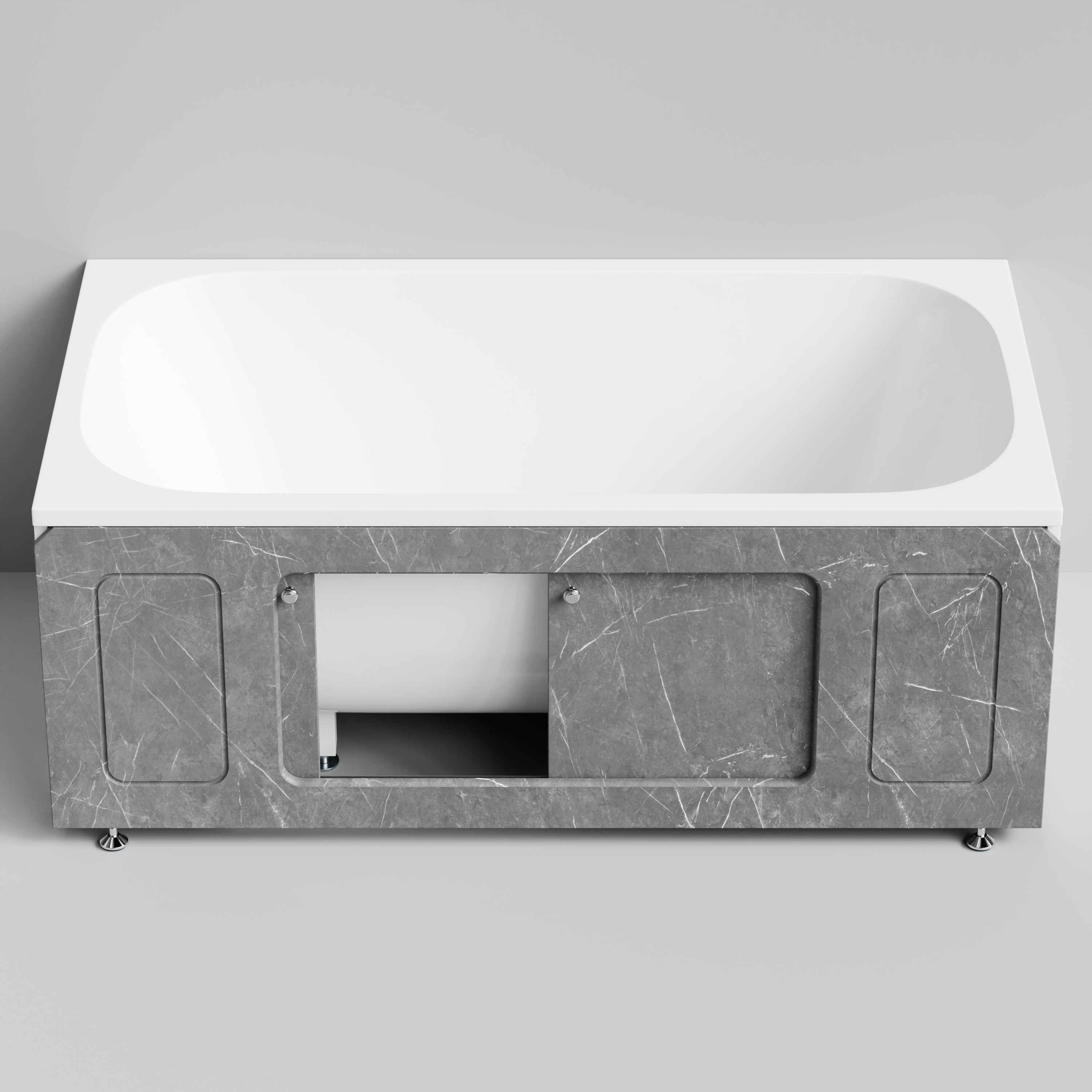 Экран под ванну Vod-ok Лидер 150 раздвижной Мрамор Серый софт тач