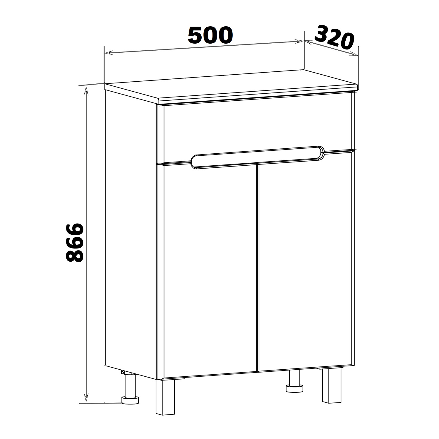 Тумба-комод Runo Парма 50 белый