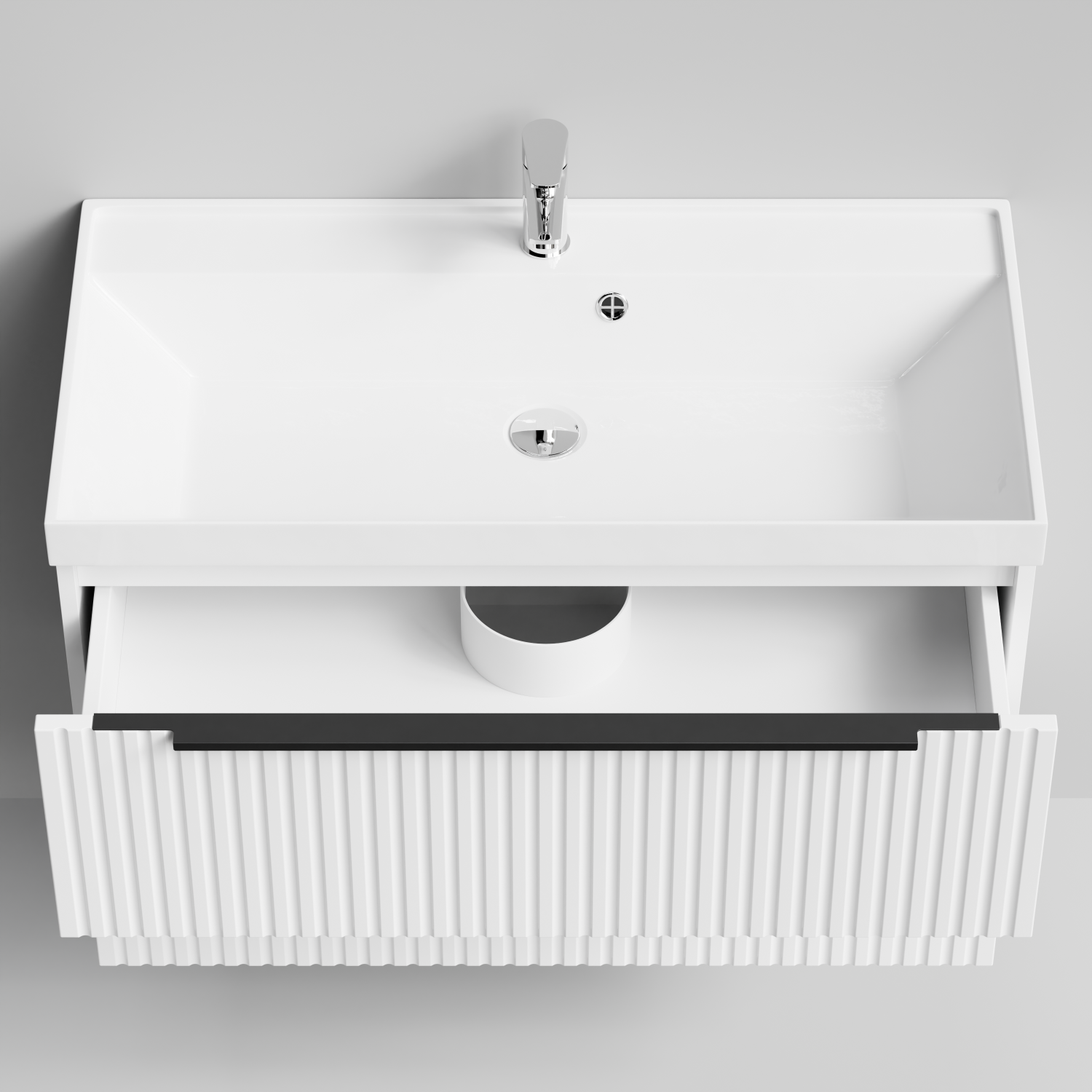 Тумба с раковиной Vod-ok Дольче 90 2 ящика, подвесная, белая + 13 цветов