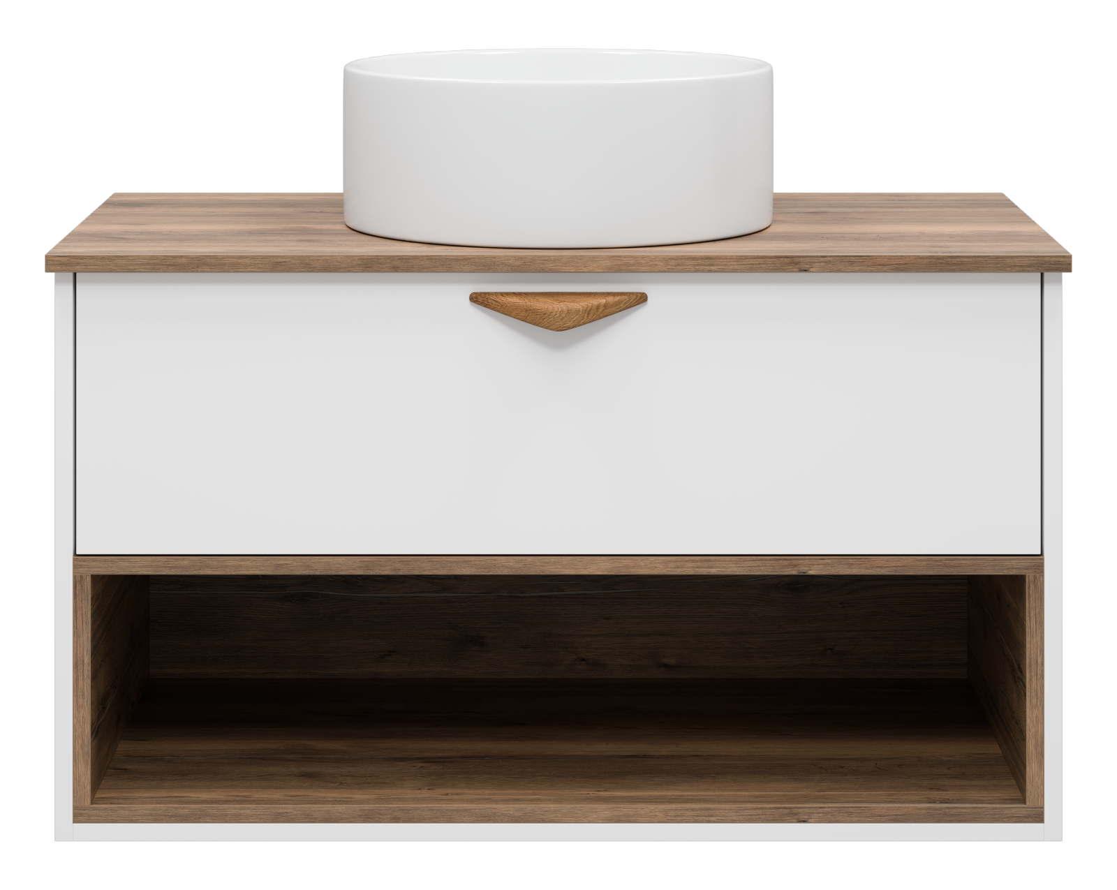 Тумба с раковиной Brevita Bergen 90 с подсветкой подвесная, белый