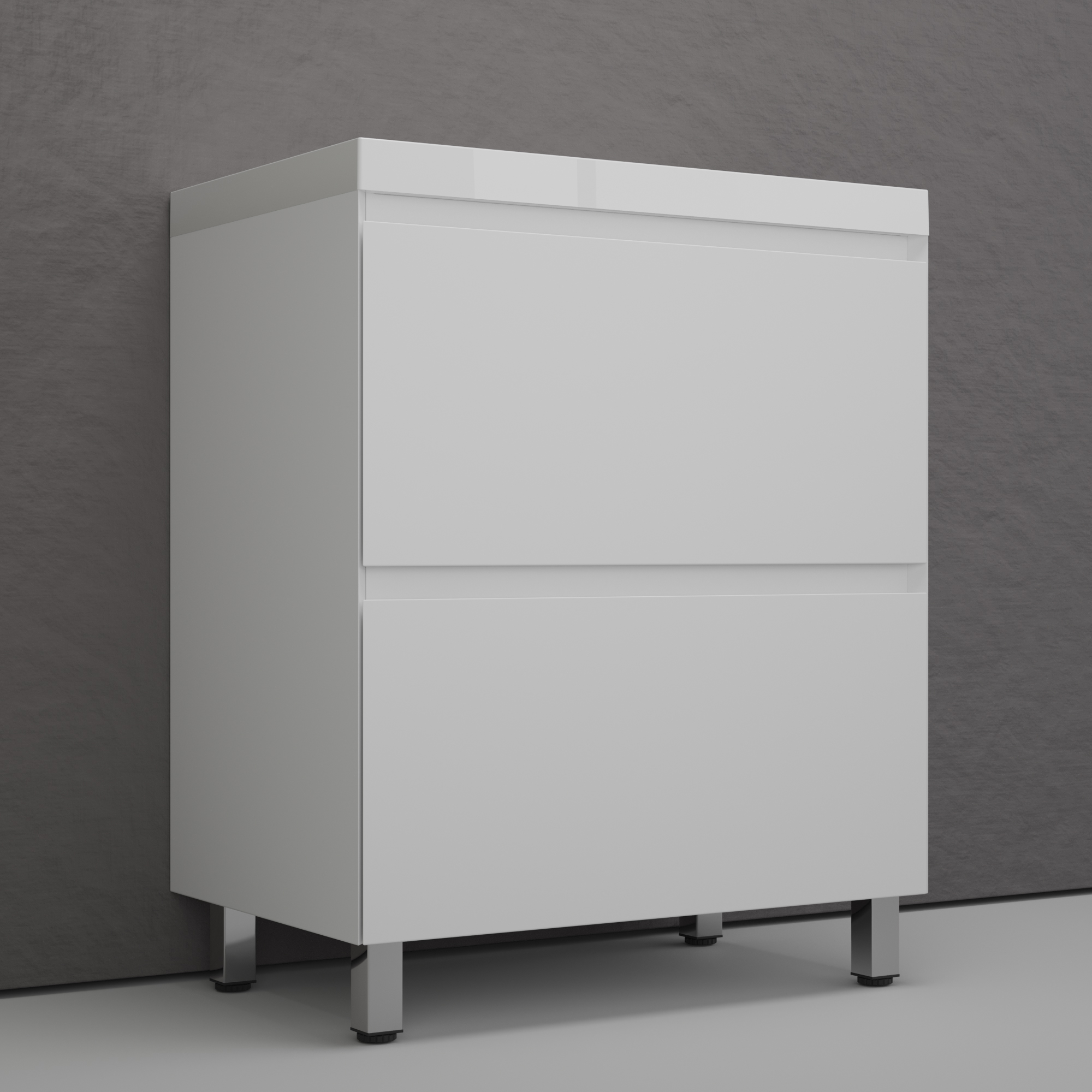 Тумба напольная Style Line Манхэттен 70 Эмаль, с раковиной Asti 70 белый, белый матовый