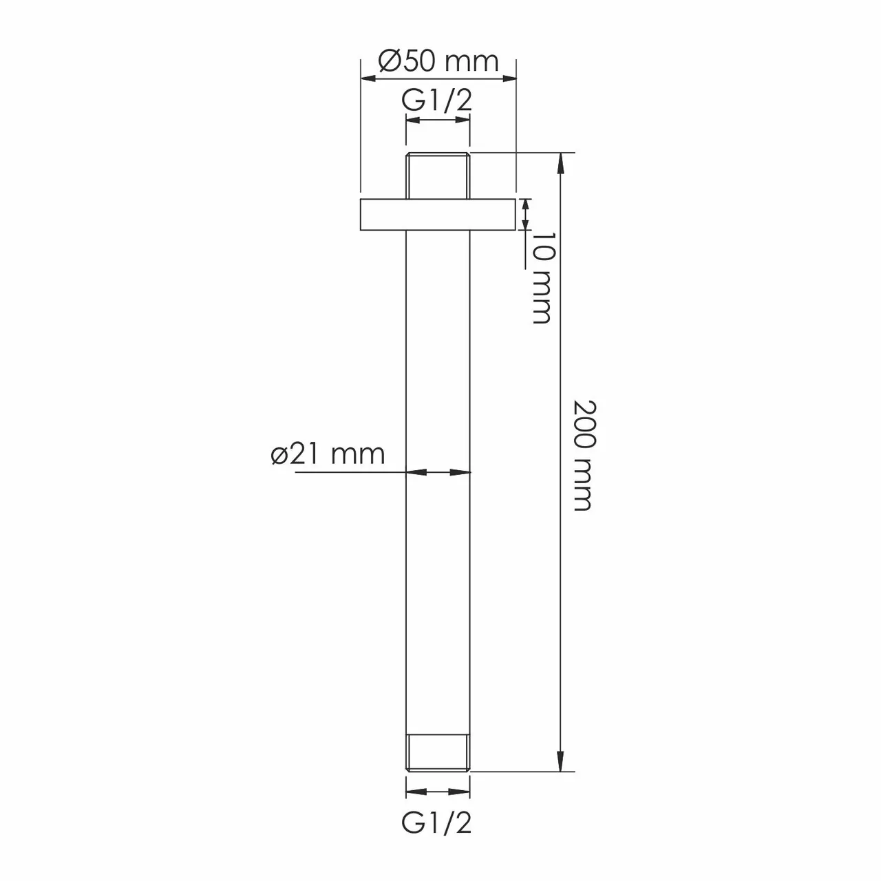 Потолочный излив для душа Wasserkraft Asphe A337 розовое золото