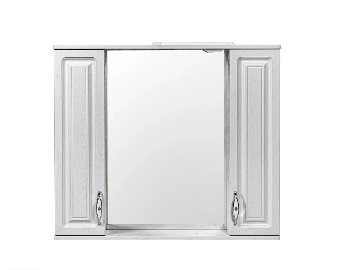 Зеркало-шкаф Stella Polar Кармела 90/С R свет, Люкс белое серебро