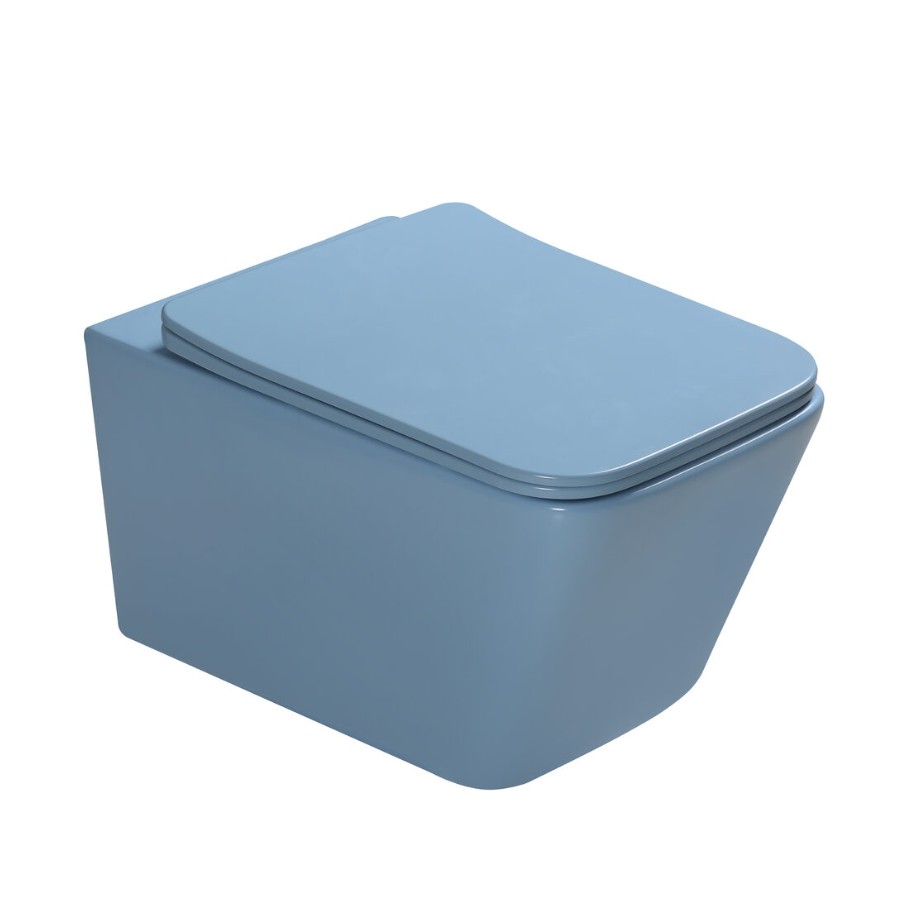 Унитаз SantiLine SL-5007BL подвесной, голубой матовый