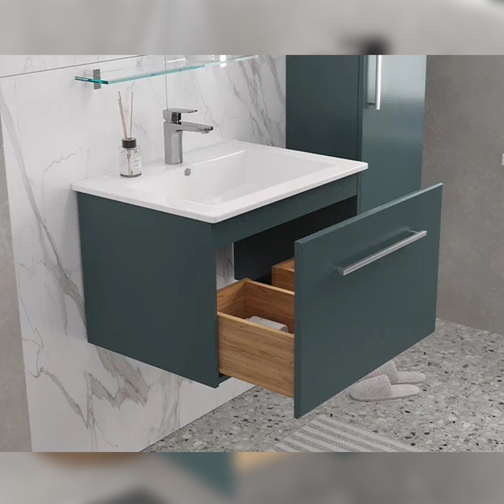 Тумба с раковиной подвесная Velvex Posse tp.POS.OSK.65.1Y верде, 65 см