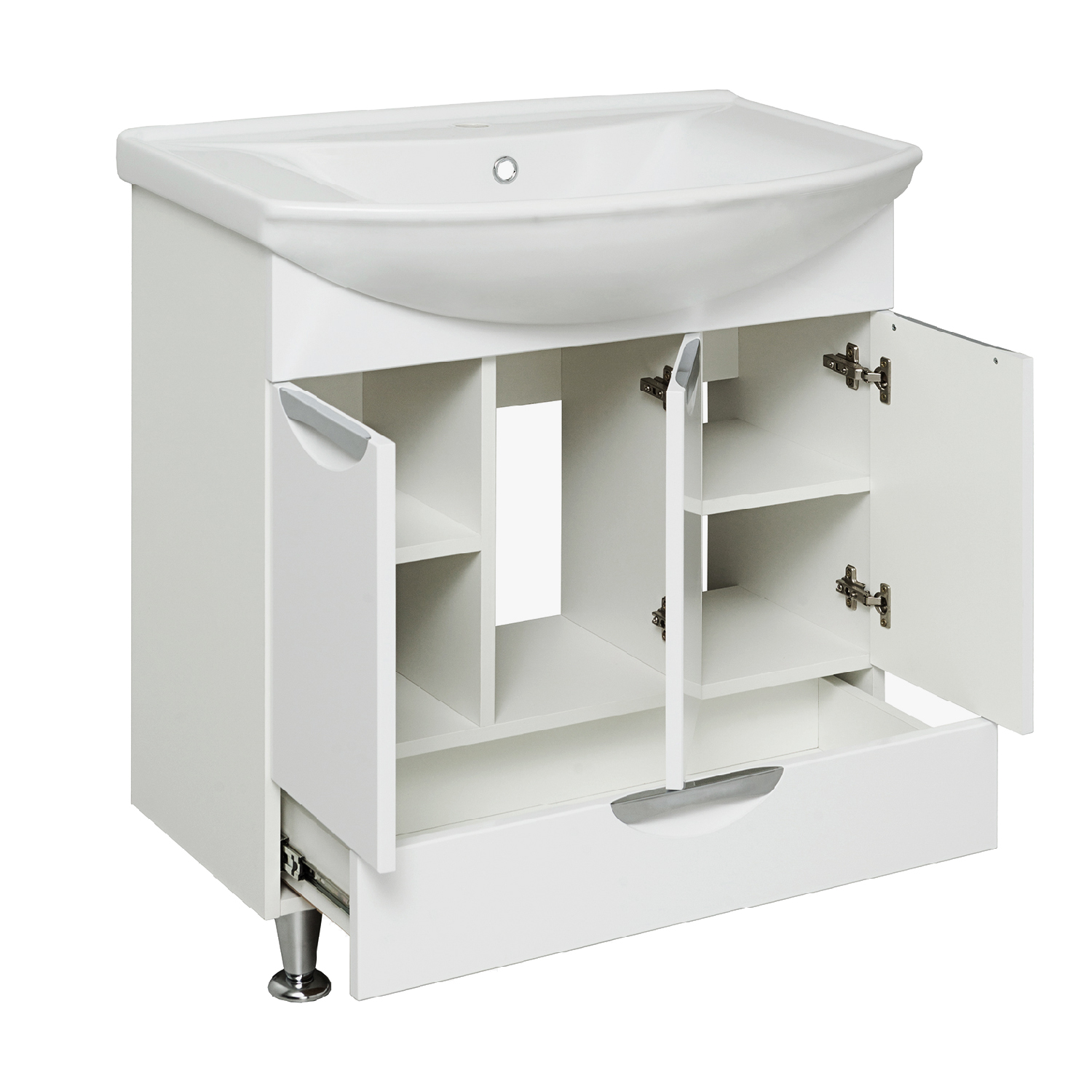 Тумба напольная Runo Барселона 75 с раковиной Стиль 75, белый