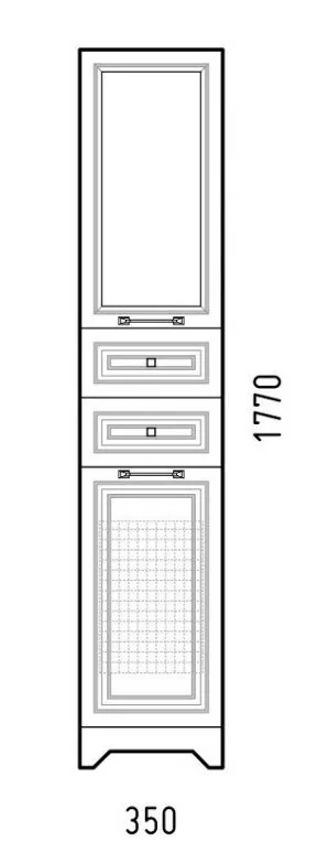 Пенал Corozo Каролина 35 R напольный, с корзиной, белый