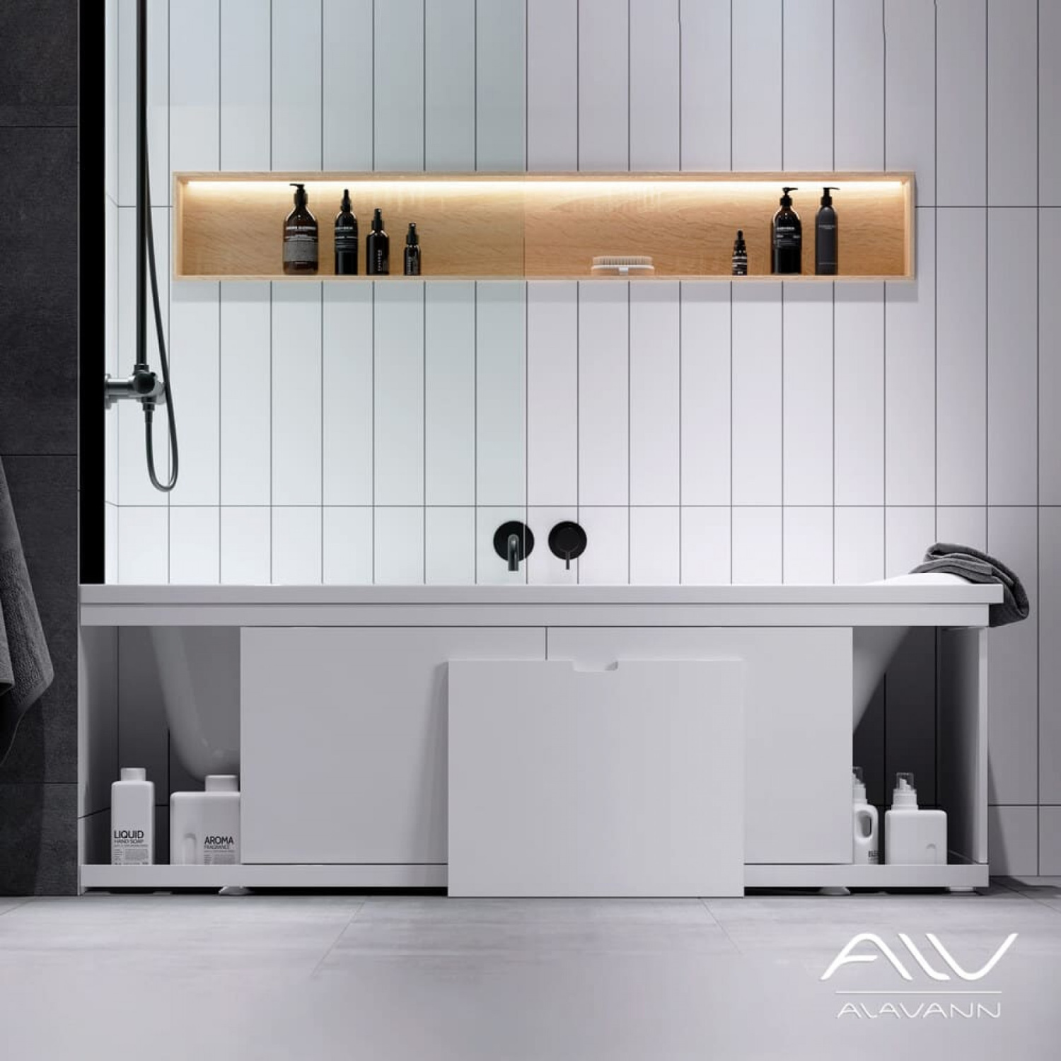 Экран под ванну Alavann Rita Plus 170 раздвижной со съемной дверкой белый