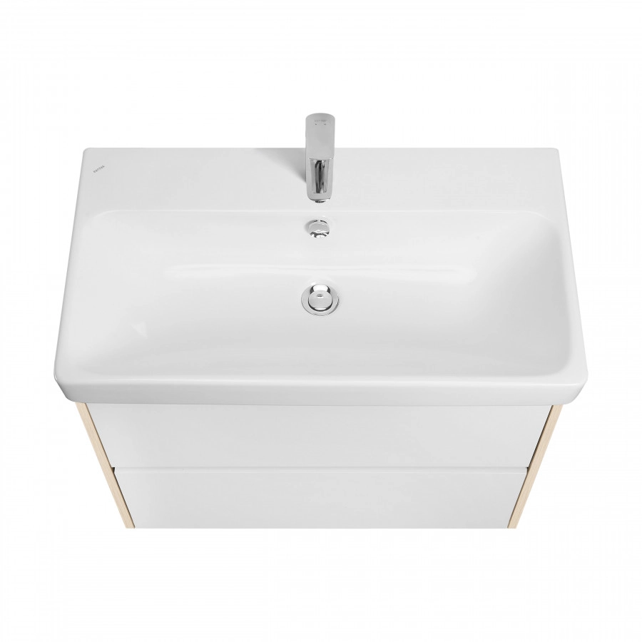 Тумба Aquaton Сканди 80 с раковиной Адриана 80, 2 ящика, подвесная, дуб верона