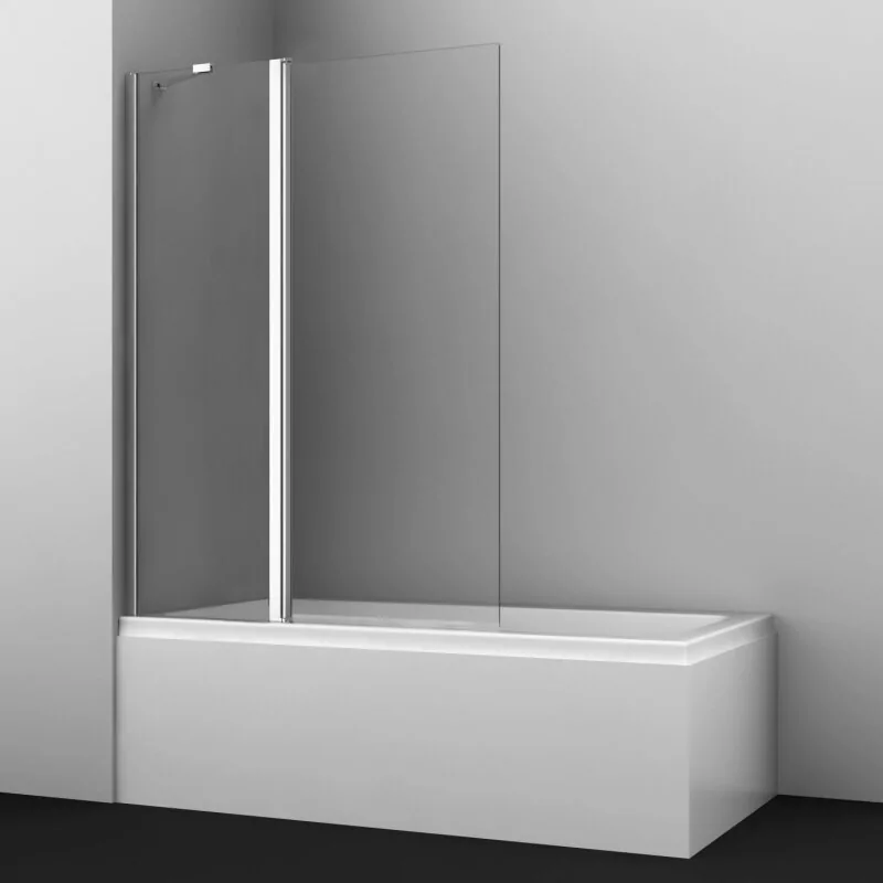 Стеклянная шторка WasserKraft Salm 27P02-110 Fixed профиль хром