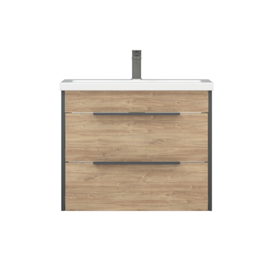 Тумба подвесная Corozo Форест 80 Z2 с раковиной Сомо 80 дуб конзас